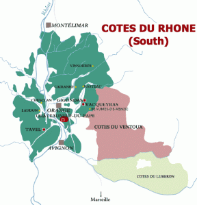 Southern Rhone map